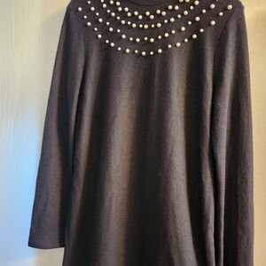 Zara Black Dress With Pearls - New With Tags